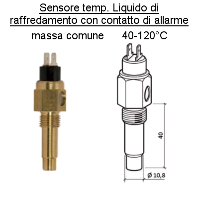 Sensore Temperatura Liquido Raffredamento Motore 40-120° , allarme 323803001002D